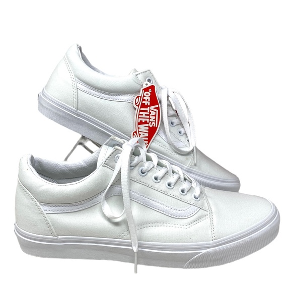 VANS Old Skool White Women Low Top Canvas Casual Skate Sneakers Size VN000D3HW00 - Picture 2 of 10